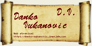 Danko Vukanović vizit kartica